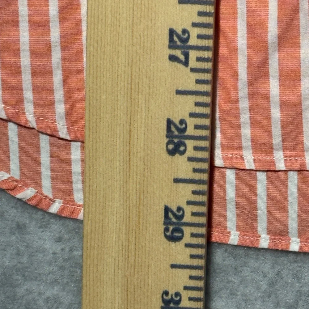 Polo Ralph Lauren Mens Orange White Striped Button Down Shirt Made in Italy 15.5 - Picture 7 of 8